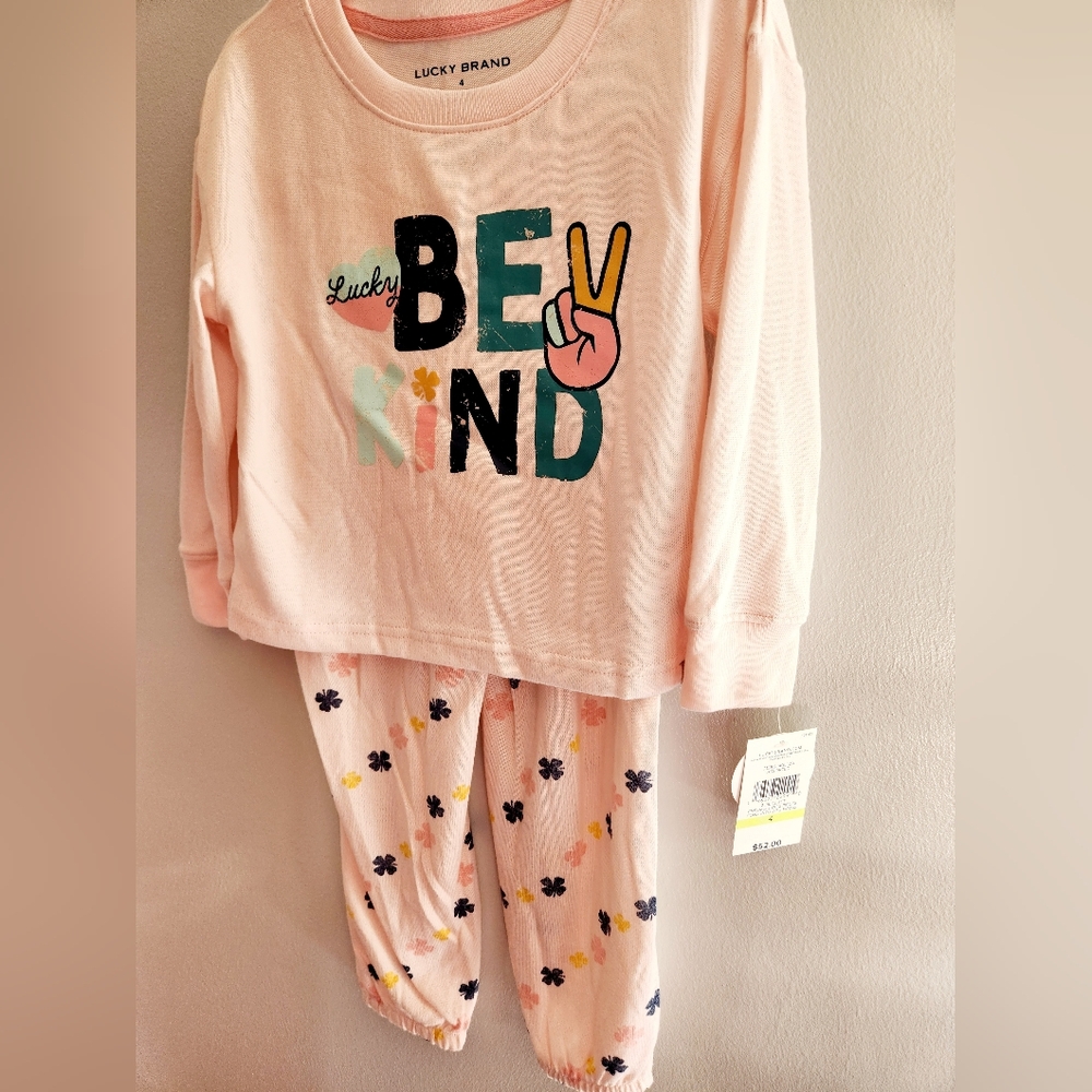 Lucky Brand Kids Be Kind Pajama Set - Soft Pink